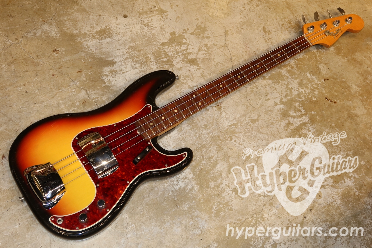 Fender '65 Precision Bass - サンバースト / ローズ - ハイパー 